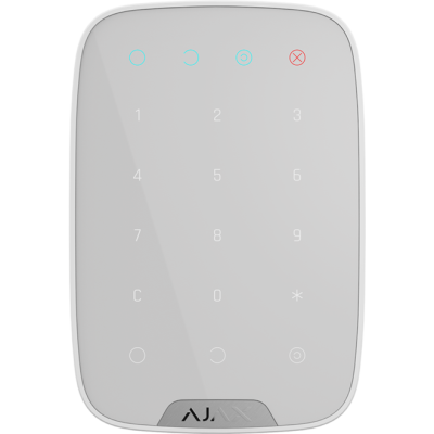 Ajax KeyPad - беспроводная сенсорная клавиатура используется для снятия и постановки на охрану системы - Белый