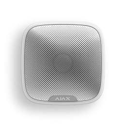 Ajax StreetSiren - уличная сирена оповещает об опасности с помощью звука и световой индикации - Белый