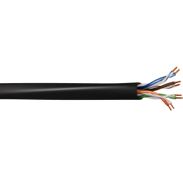 UTP кабель KCEP 4х2xAWG 24/1 PE1 Cat.5e, чёрный 4х2х0,51 мм, в бухте 305 м