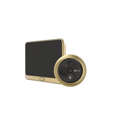 Ezviz DP2C Gold - камера - домофон в дверной глазок с экраном Wi-Fi - 2 Мп, 2 мм, 155°, до 256 ГБ, 2.4 ГГц, Микрофон, Динамик, ИК 5 м, 4600 мАч