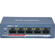 Hikvision DS-3E0105P-E/M(C) PoE Коммутатор - 4 PoE порта RJ45 100 Мбит/с - 1 Uplink RJ45 100 Мбит/с