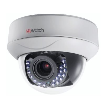 HiWatch DS-T207(B) - купольная кассовая вариофокальная камера - 2 Мп - 2.8~12 мм - 102.4°~32.0° - TVI, AHD, CVI, аналог