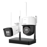 Hikvision NKS424W03H EasyLink  - Wi-Fi комплект видеонаблюдения с 2 камерами на 4 Мп, Динамик, Микрофон, Smart Hybrid Light до 25 м и NVS с Wi-Fi 6, MicroSD до 512 ГБ