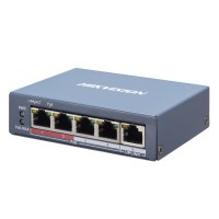 Hikvision DS-3E1105P-EI/M PoE Коммутатор - 4 PoE порта RJ45 100 Мбит/с - 1 Uplink RJ45 100 Мбит/с