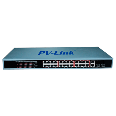 PV-Link PV-POE24G2F2 (ver.278) - 28 портовый коммутатор с 24 портами POE 10/100 Мбит