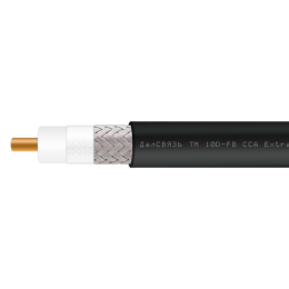 Кабель коаксиальный 10D-FB CCA LSZH (черный, не поддерживающий горение) - высокочастотный, оболочка 13 мм, центральный проводник ССA 3.5 мм